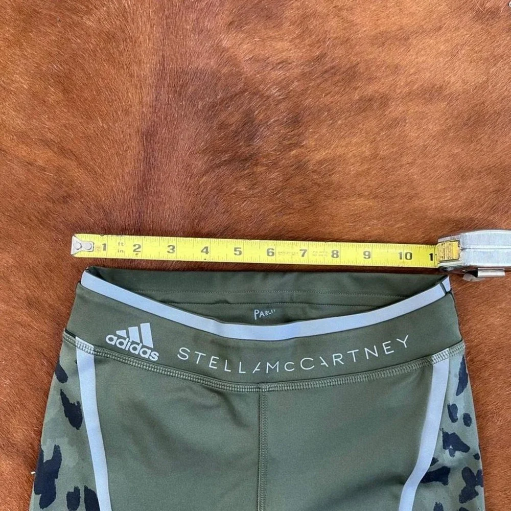 Stella McCartney x Adidas Olive Green Leopard Print Performance Leggings – XS - Picture 5 of 7